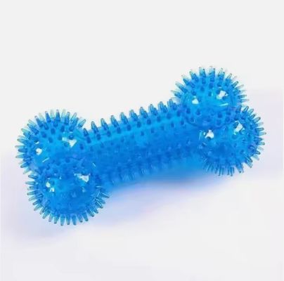 TPR für Haustiere Hunde mit gestochenem Knochen Stimmresistente Zahnreinigung Interaktive Haustierspielzeuge