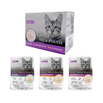 Katzen Snacks Huhn Kaninchen Kabeljau Hundesüßigkeiten Ziegenmilch Pulver Tasche Katze Nasskost