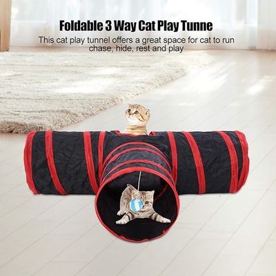 Sicher und langlebig Klappbares Tier Tunnel Polyester Ausdehnbares Katzenzelt Interaktives Spielzeug