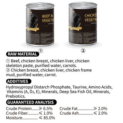 375g Natürliche Hundefreundlichkeit Lebensmittel Huhn Rindfleisch Konserven Hundefutter Snacks Leckerbissen für Hundefeuchtiges Essen