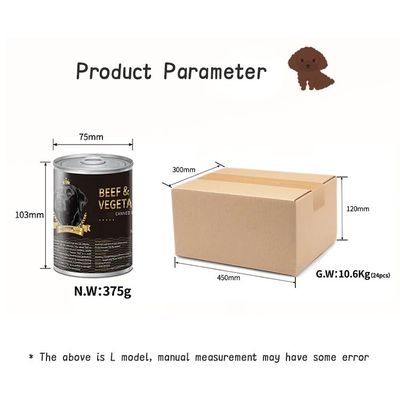 375g Natürliche Hundefreundlichkeit Lebensmittel Huhn Rindfleisch Konserven Hundefutter Snacks Leckerbissen für Hundefeuchtiges Essen