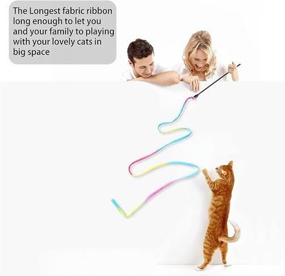 Multikolores Stoff Katzen Teaser Stick Nachhaltiges Trainingsspielzeug mit einfacher Zahnfunktion