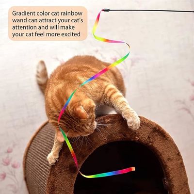 2024 Katze Teaser Stick Spielzeug Kunststoff Katze Interaktives Spielzeug mit Vorteil der langen Zeit
