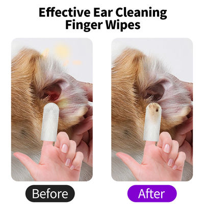 Benutzerdefiniertes Logo Akzeptiert Haustier Ohrreinigung Wäsche Portable Finger Reiniger für Hunde Katzen