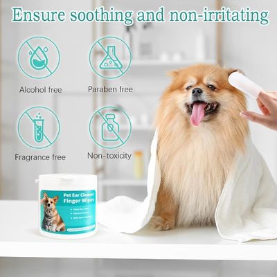 Benutzerdefiniertes Logo Akzeptiert Haustier Ohrreinigung Wäsche Portable Finger Reiniger für Hunde Katzen