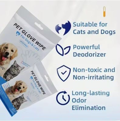 Personalisiertes Logo akzeptabel 6PCS Pack Pet Reinigungshandschuhe für PET Pflege Nasstücher