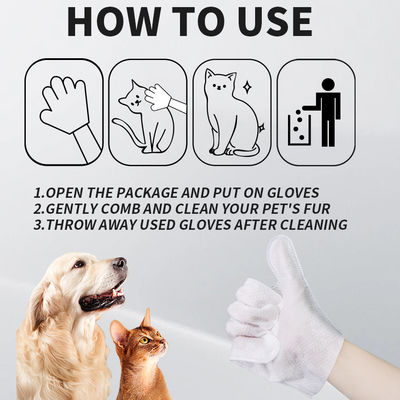 Annehmbare nicht gewebte Handschuhe für Hunde und Katzen 6 Stück/1 Tasche