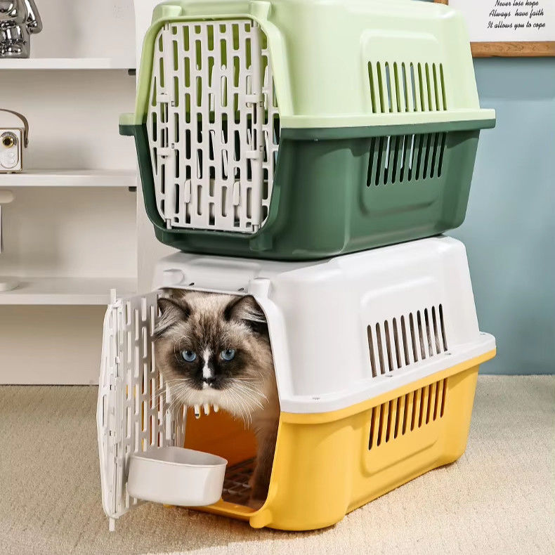 Katzen-Träger-Reisetasche für Haustiere Multifunktionstransportkäfig für Haustiere Tragbarer mit Plastiktür