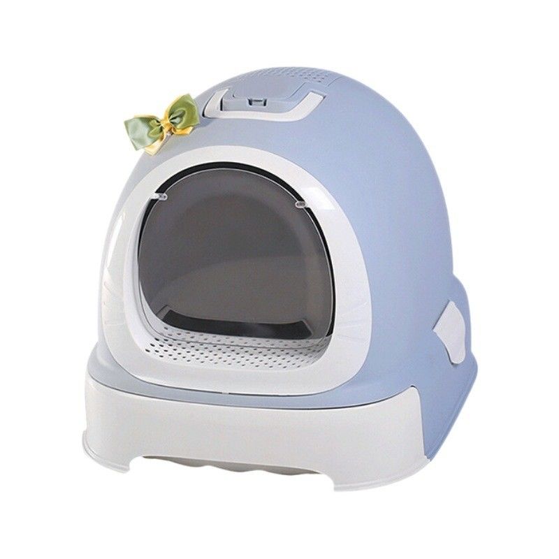 Einfache Reinigung Doraemon Design Katzenmüllbox mit Scooper und Deckel Verhindern Müllstreuer