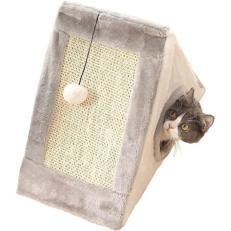 Spaßes Spiel Katzen und Hunde Universelles Haustierbett Katze Kletterrahmen Dreieck Katze Kratzbrett Schärfen Klaue Sisal Spielzeugbett