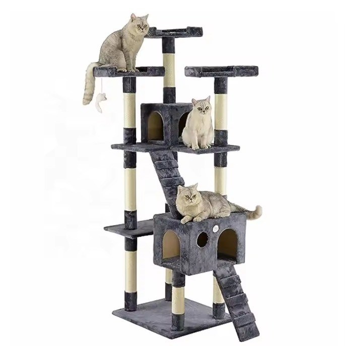 ODM Designs Luxus Naturholz Haustiermöbel Große Kletterkatze Baum Für Holz große Katzen Zwei Farben Sisal Seil