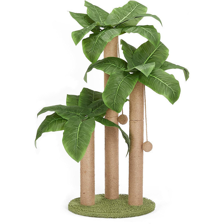 Katzenmöbel Haustierhaus 80 cm groß Natürlicher Sisal Katzenbaum mit Kugel und 3 Säulen