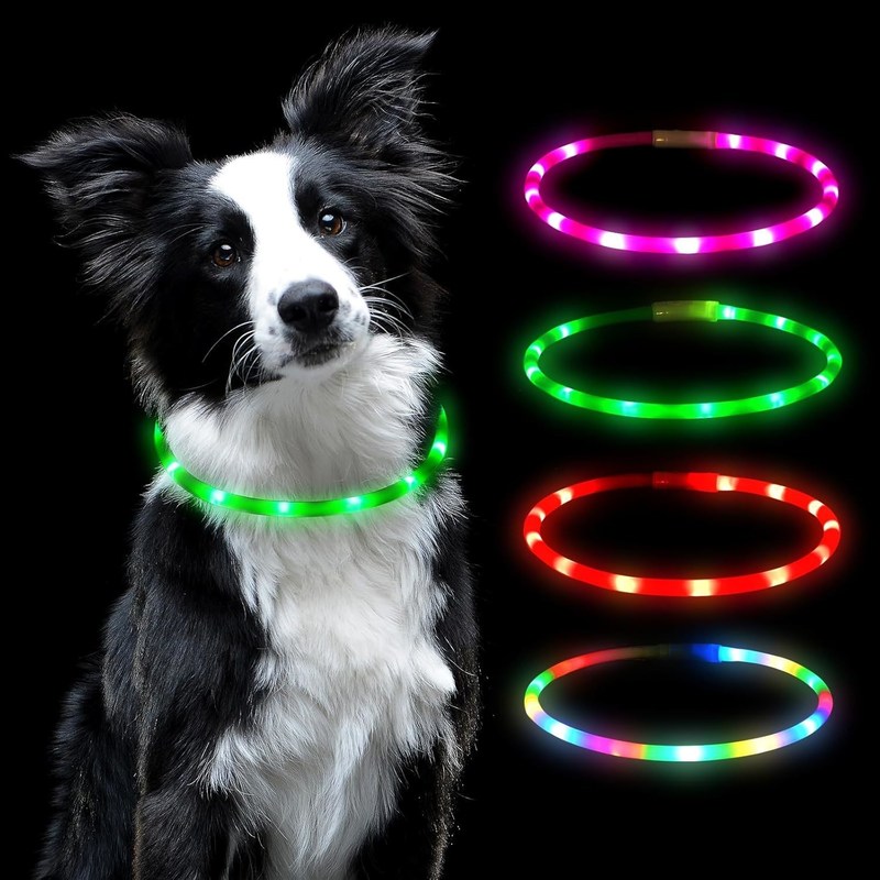USB-Wiederaufladbares Hundehalsband mit Farbwechselhaften Hundehalsbändern