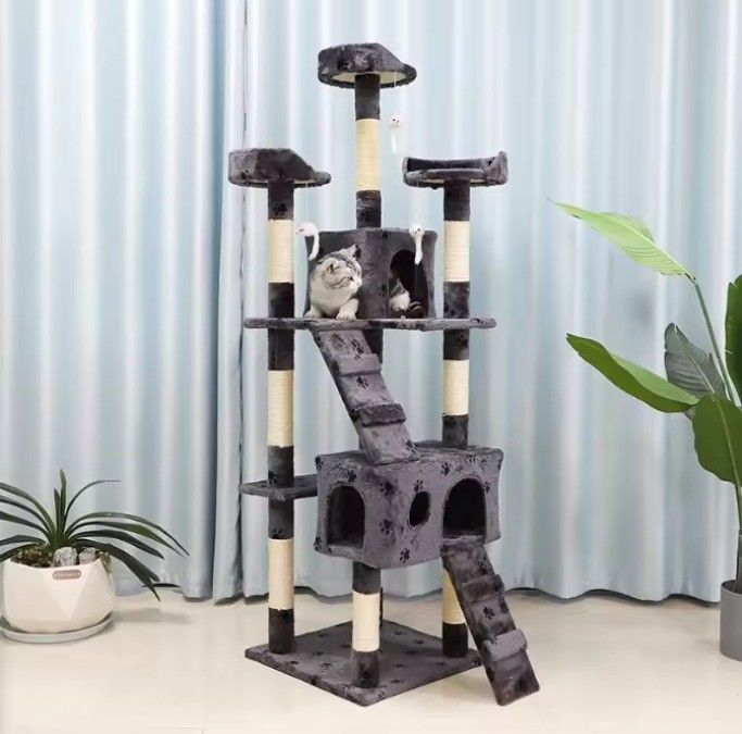 Spaß spielen mehrstufige Luxus Katzenbaummöbel mit Kratzpfosten