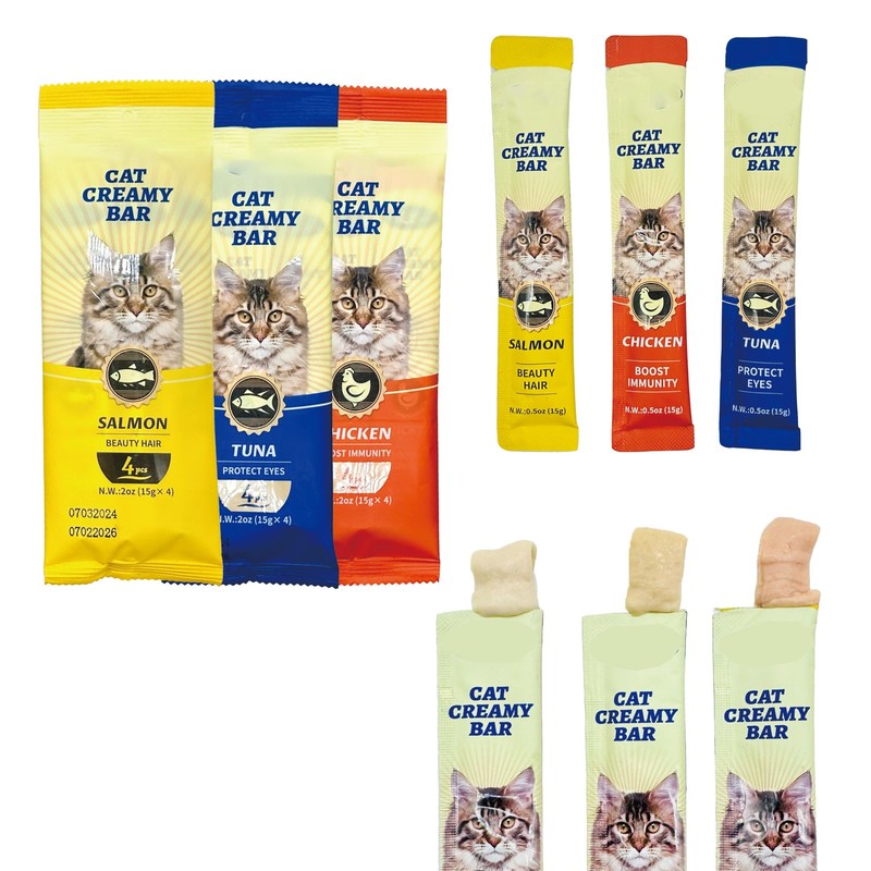 Frisches Fleisch Snack Katzenstreifen Drei Geschmacksrichtungen Thunfisch-Hydratationspackung für Katzen zum Schutz der Gesundheit