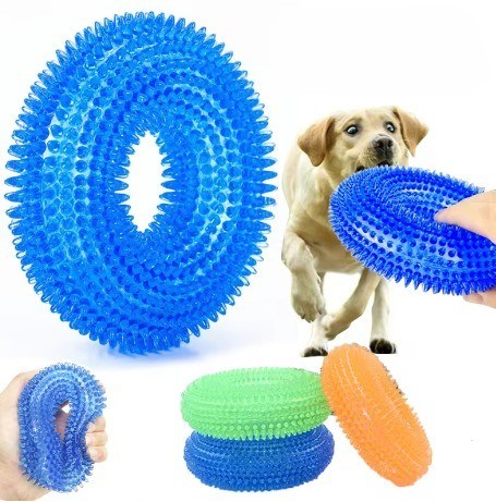 Interaktives Kauspielzeug für Haustiere, knisternde Bissbeständiges Stacheltandreinigungsspielzeug für Hunde