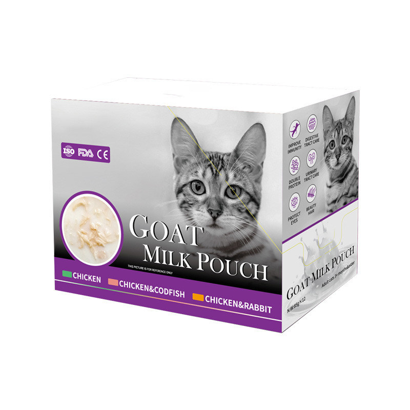 Katzen Snacks Huhn Kaninchen Kabeljau Hundesüßigkeiten Ziegenmilch Pulver Tasche Katze Nasskost