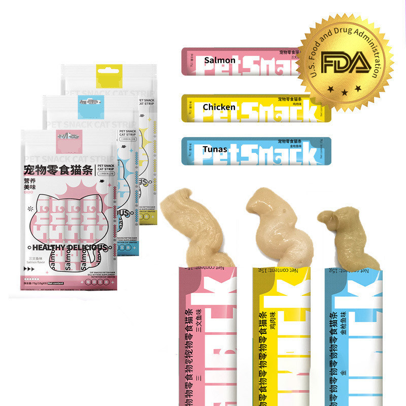 Hauptbestandteil Thunfisch 15 g/Stück Katzen-Snacksticks für Nährstoff- und Kalziumzusatz