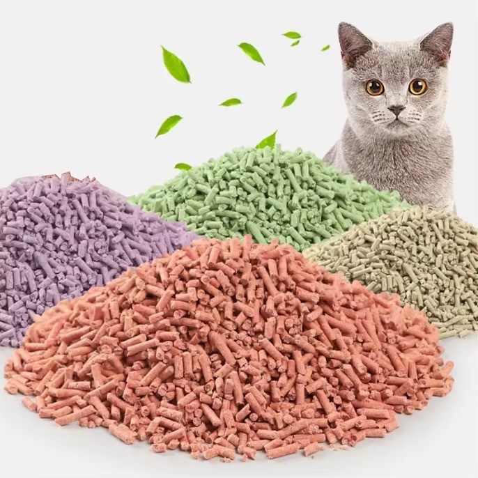 Deodorierender Katzenmüll Sand auf individuelle Weise, staubfrei, biologisch abbaubar, duftend, mehrfarbig